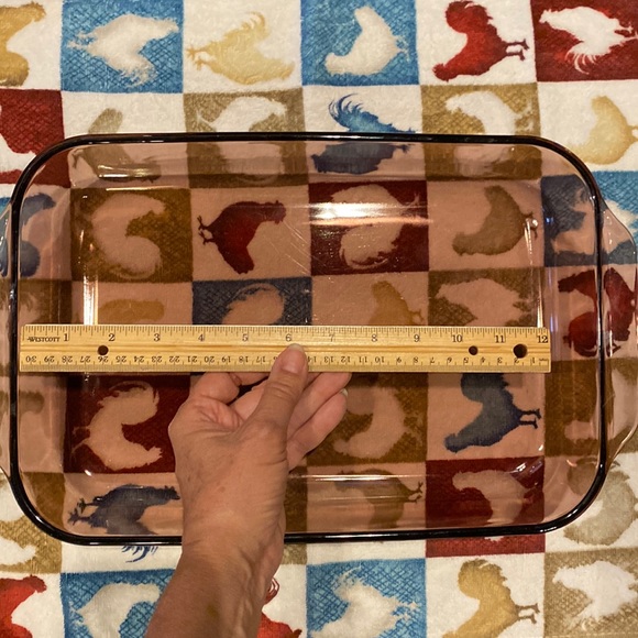 Vintage 3-Quart Oblong Cranberry Glass Pyrex Baker - Picture 14 of 15